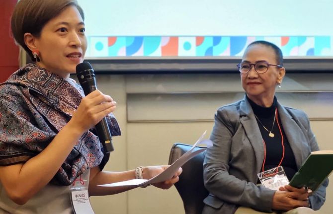 Dr Nittaya Phanuphak (left) Institute of HIV Research and Innovation Executive Director and Elena Felix, founder of the Philippines Association of Positive Women Advocates Dr Nittaya Phanuphak (left) Institute of HIV Research and Innovation Executive Director and Elena Felix, founder of the Philippines Association of Positive Women Advocates