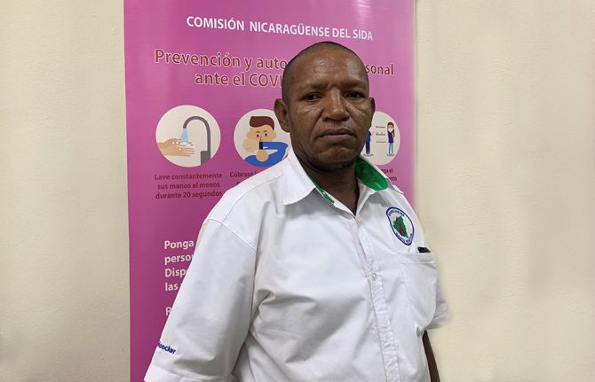 Antonio Hooker, a health promoter for the Association of People Living with HIV in Nicaragua, May 2023. Credit: UNAIDS