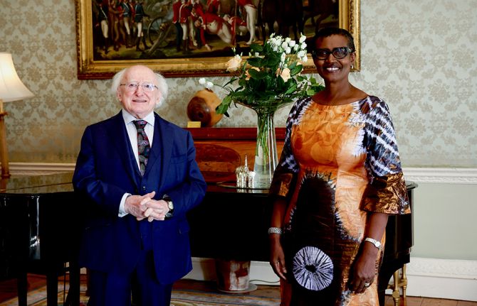 UNAIDS Executive Director, Winnie Byanyima, meets President of Ireland, Michael Higgins, on Zero Discrimination Day UNAIDS Executive Director, Winnie Byanyima, meets President of Ireland, Michael Higgins, on Zero Discrimination Day